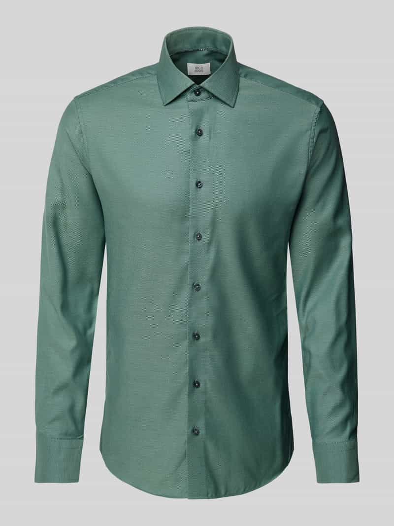 Koszula biznesowa o kroju slim fit z listwą guzikową