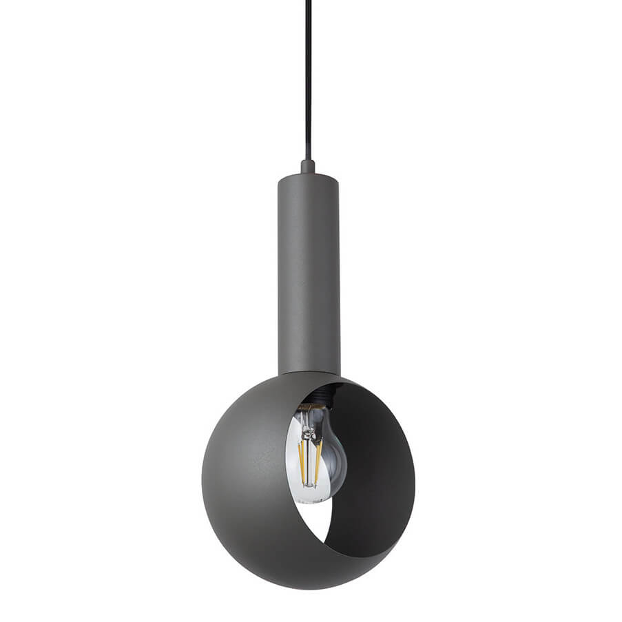 Zawieszana lampa do jadalni Vitrum 40972 nad stół bombka czarna szara