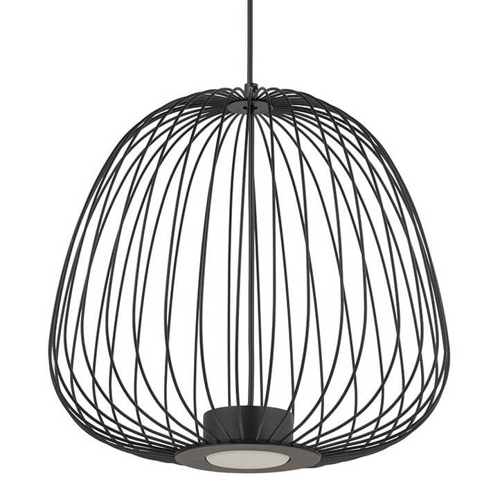 Druciana lampa zawieszana Bell 40878 do kuchni cage koszyk czarna