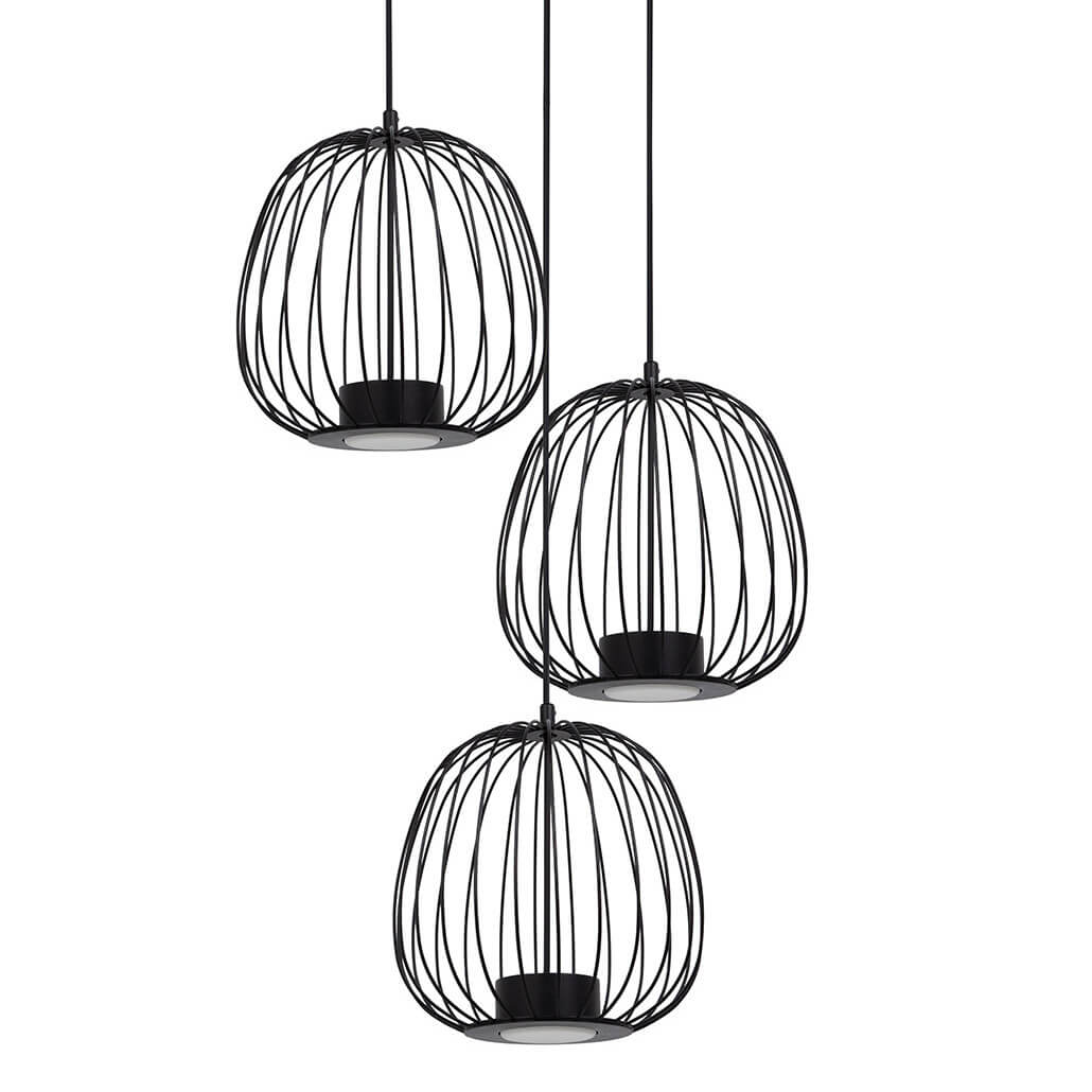 Kaskadowa lampa zwieszana Bell 41101 nad stół klatka czarna
