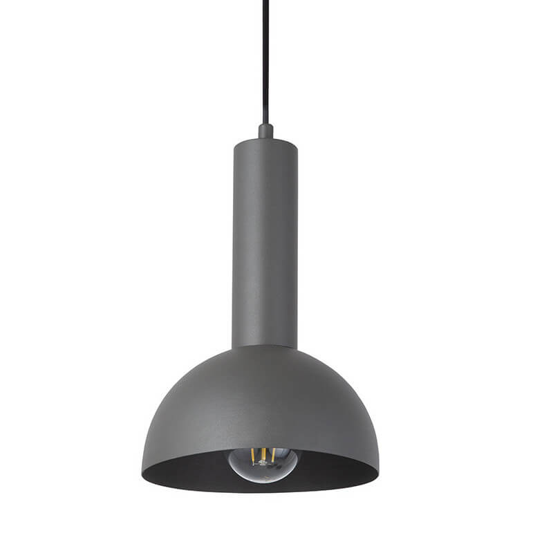 Półokrągła lampa wisząca Vitrum 40967 kopuła do holu czarna szara
