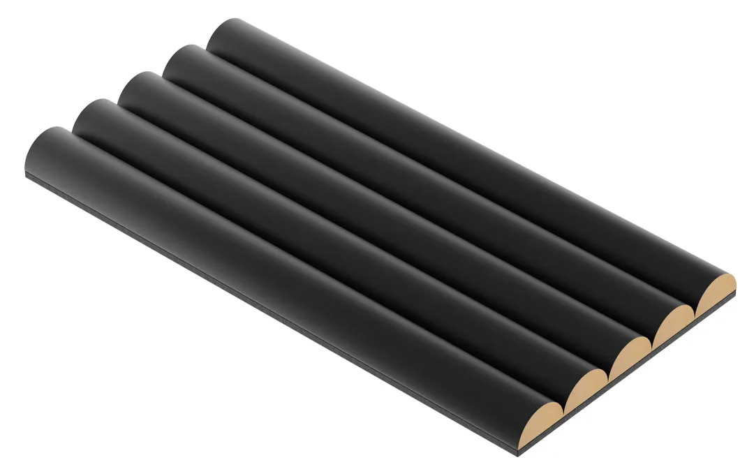 Elior Czarny ryflowany panel ścienny R1-L08