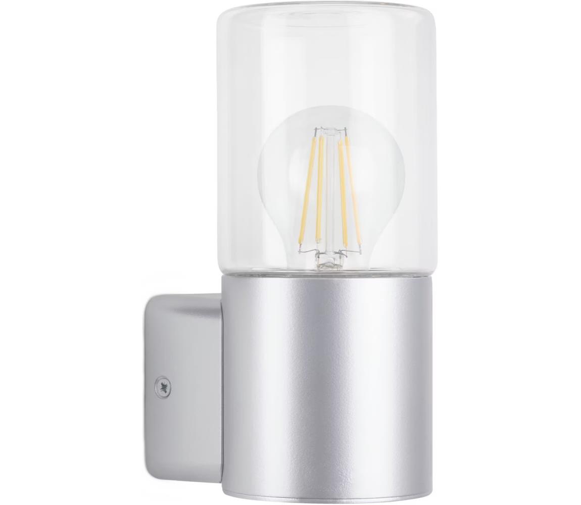 Briloner 320504TF - Kinkiet zewnętrzny 1xE27/12W/230V IP44 srebrny