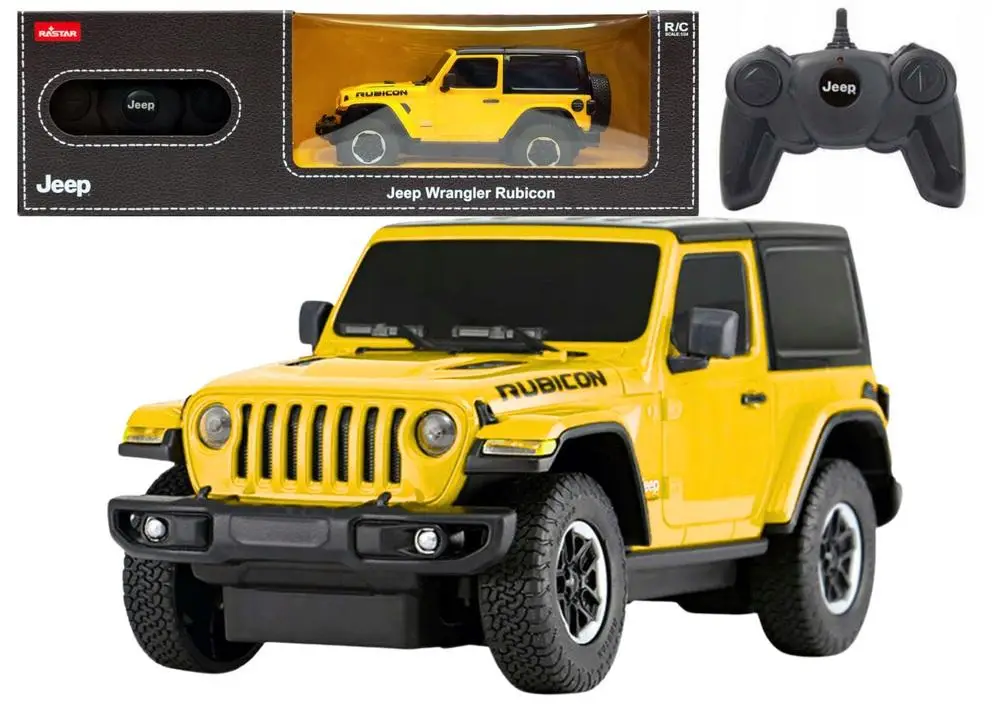 Jeep Wrangler JL Rubicon RC 1:24 żółty - Leantoys