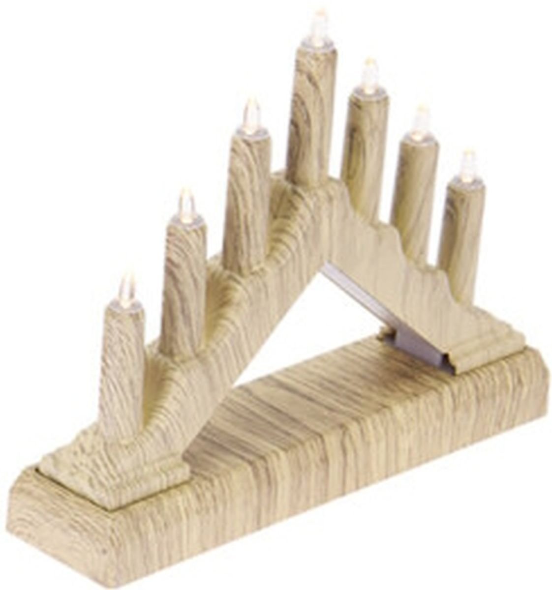 Świecznik Adwentowy 15,5X3,2X13,5Cm 7 Led Zasilany Na Baterie Sosna