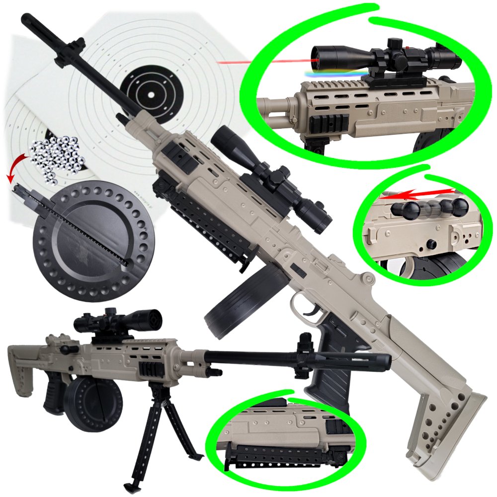 ZABAWKA Karabin Maszynowy AK-12 Na Kulki 6mm Replika Air Soft Gun