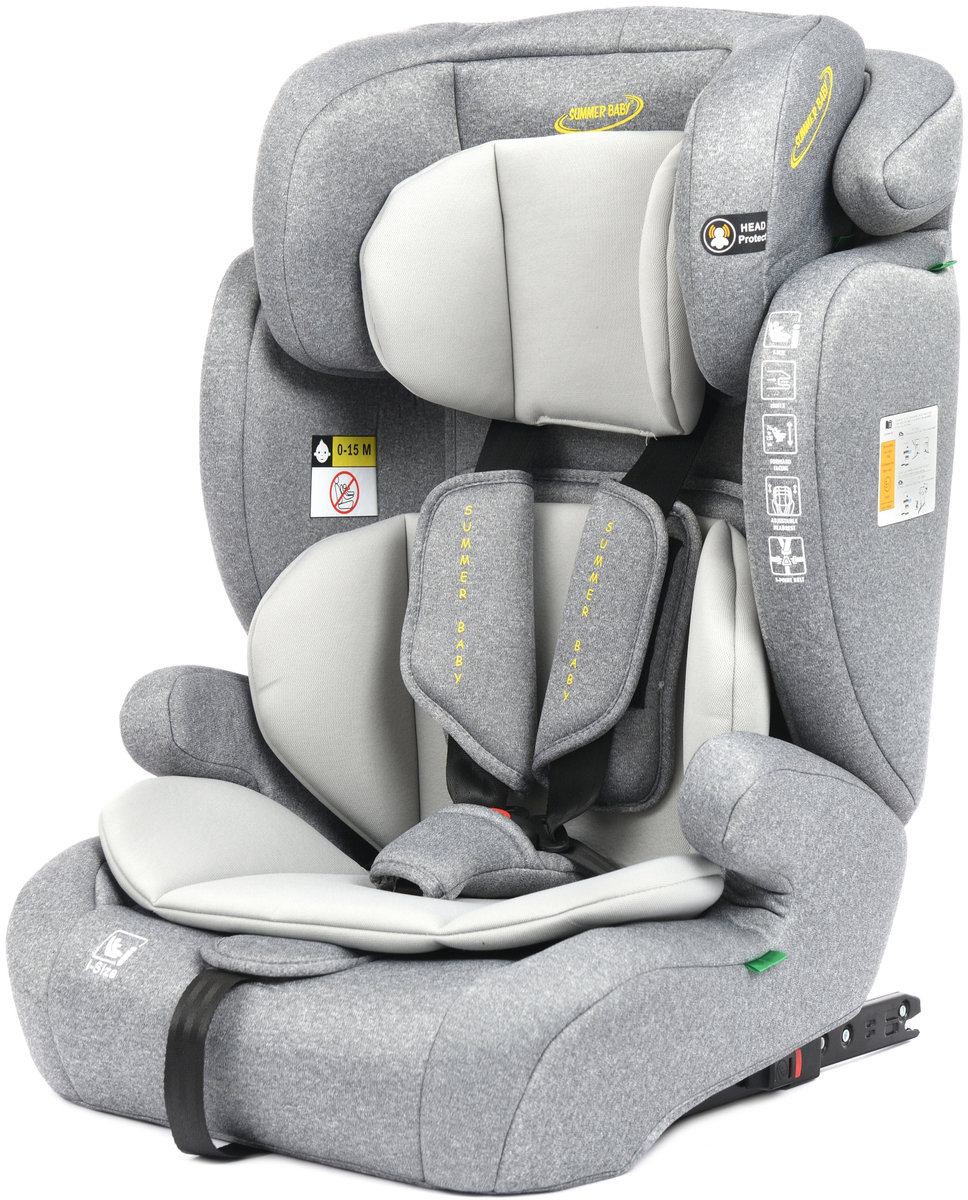 FOTELIK SAMOCHODOWY PORTO 76-150cm ISOFIX i-SIZE FWF R129 SUMMER BABY SZARY