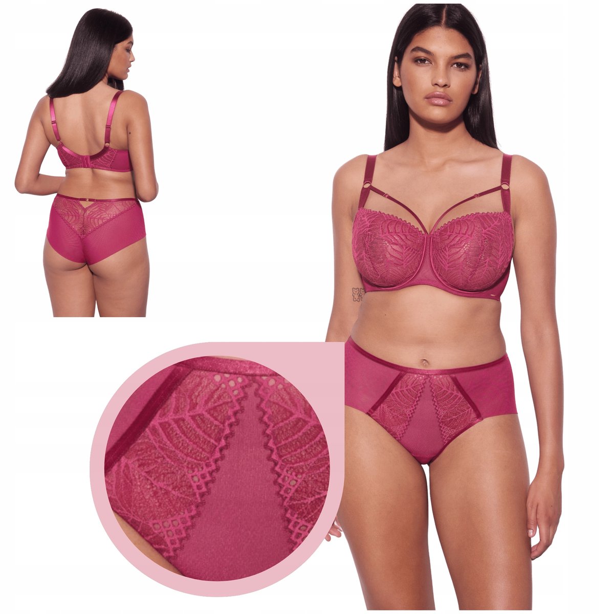 Majtki ALLES BEVERLY Figi klasyczne Fuksja koronkowe wygodne majtki - M