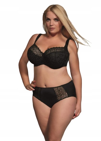 Biustonosz Kris Line Betty SOFT czarny miękki stanik koronkowy - 70K