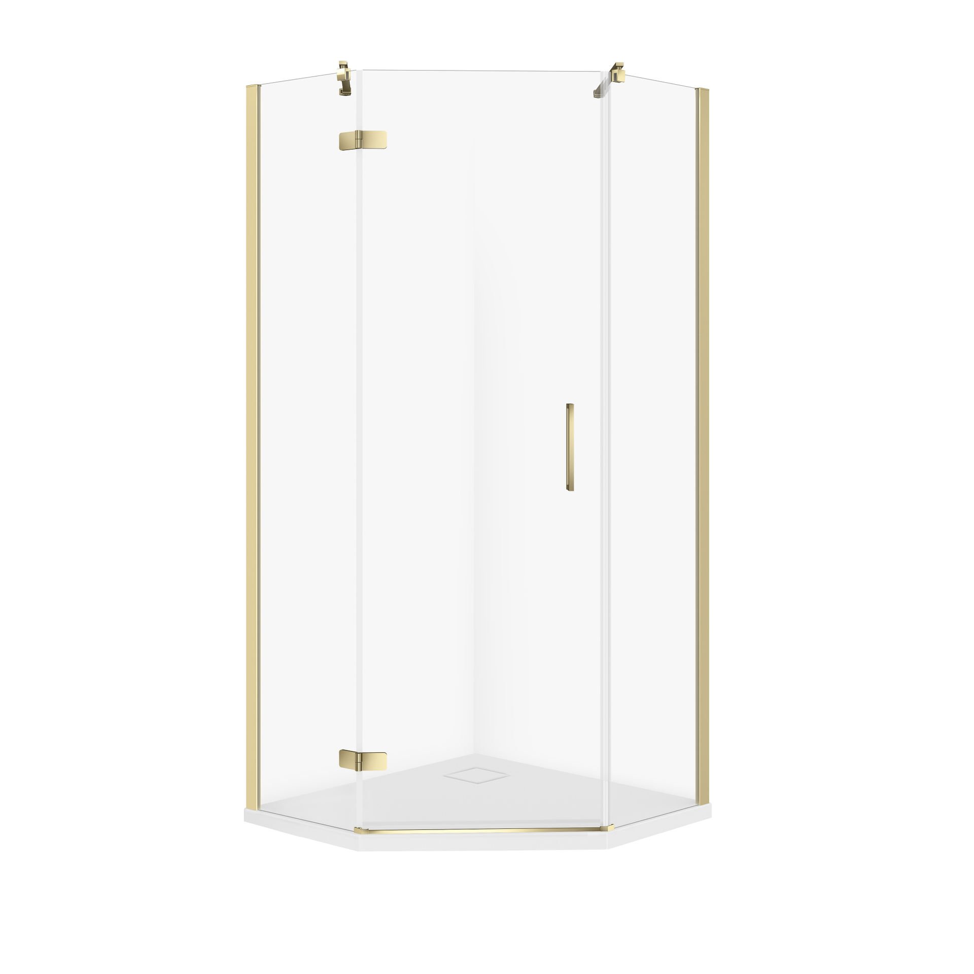 Kabina prysznicowa Cersanit Jota 80x80x195 pięciokątna złoty transparentne z brodzikiem tako slim 4cm biały S601-363