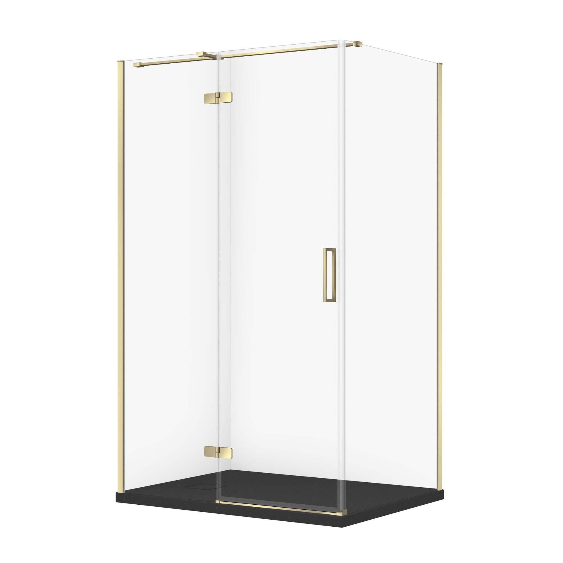 Kabina prysznicowa Cersanit Jota 120x90x195 prostokątna złoty transparentne z brodzikiem tako slim czarny mat S601-413