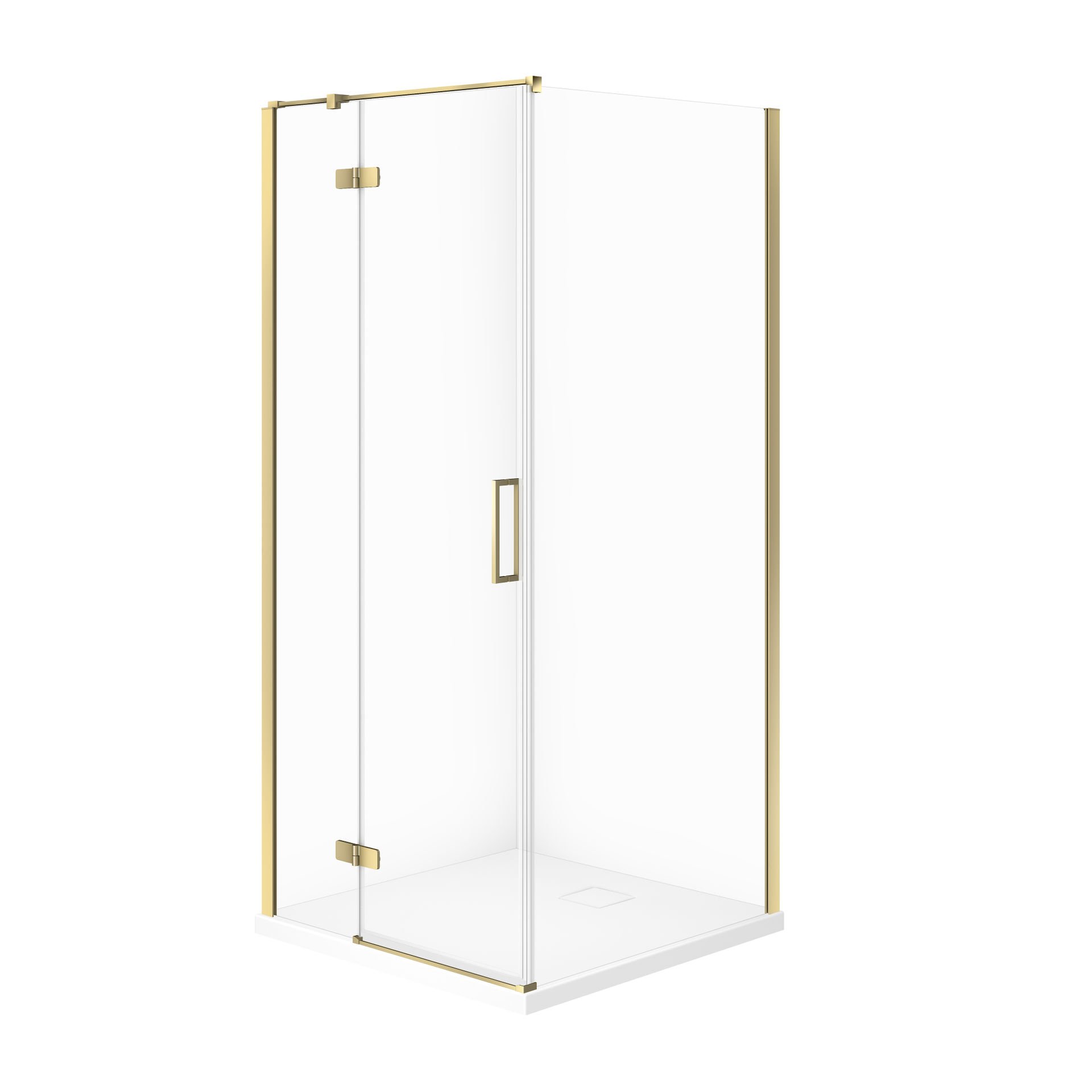 Kabina prysznicowa Cersanit Jota 80x80x195 kwadratowa złoty transparentne z brodzikiem tako slim 4cm biały mat S601-369