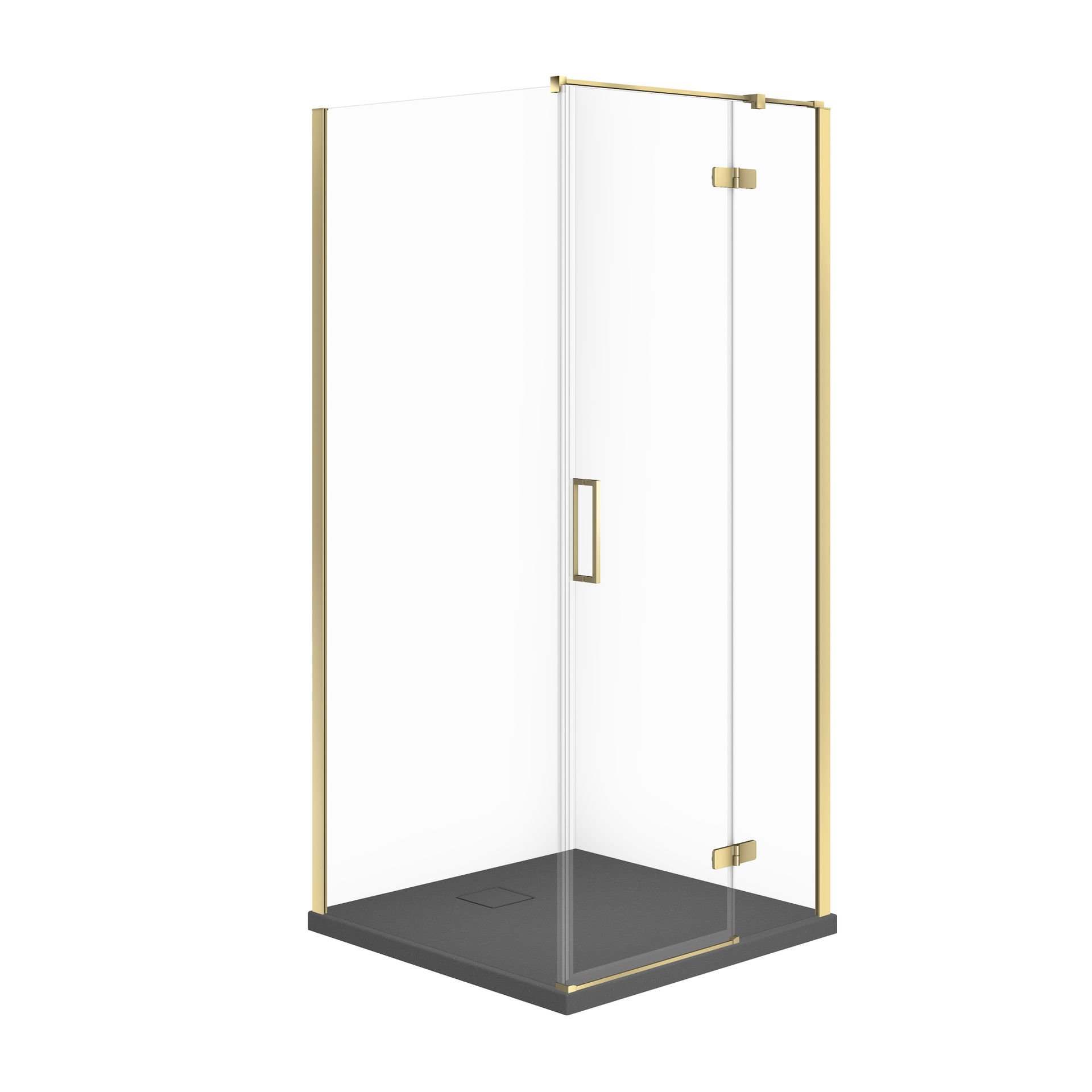 Kabina prysznicowa Cersanit Jota 80x80x195 kwadratowa złoty transparentne z brodzikiem tako slim 4cm szary mat S601-370