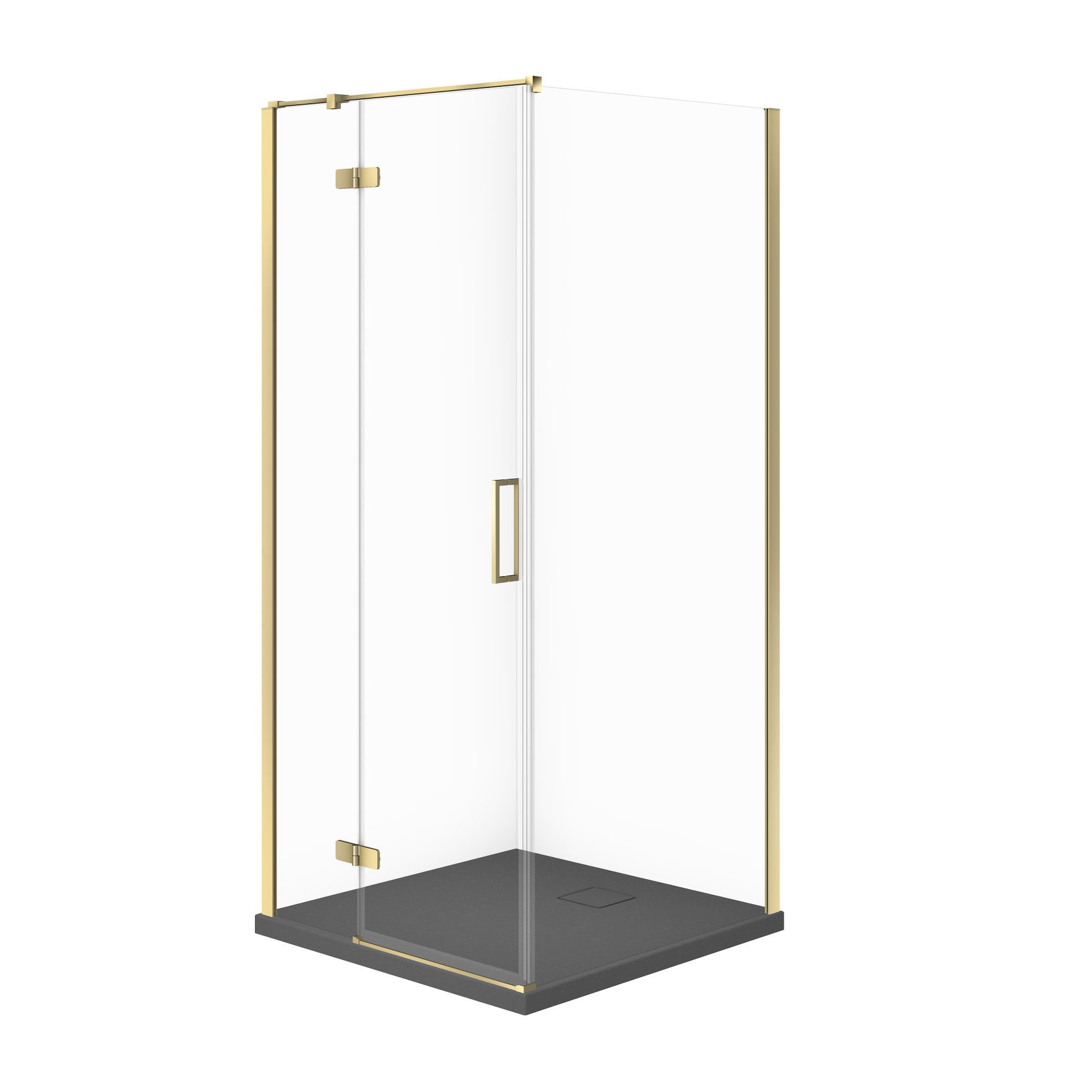 Kabina prysznicowa Cersanit Jota 80x80x195 kwadratowa złoty transparentne z brodzikiem tako slim 4cm szary mat S601-371