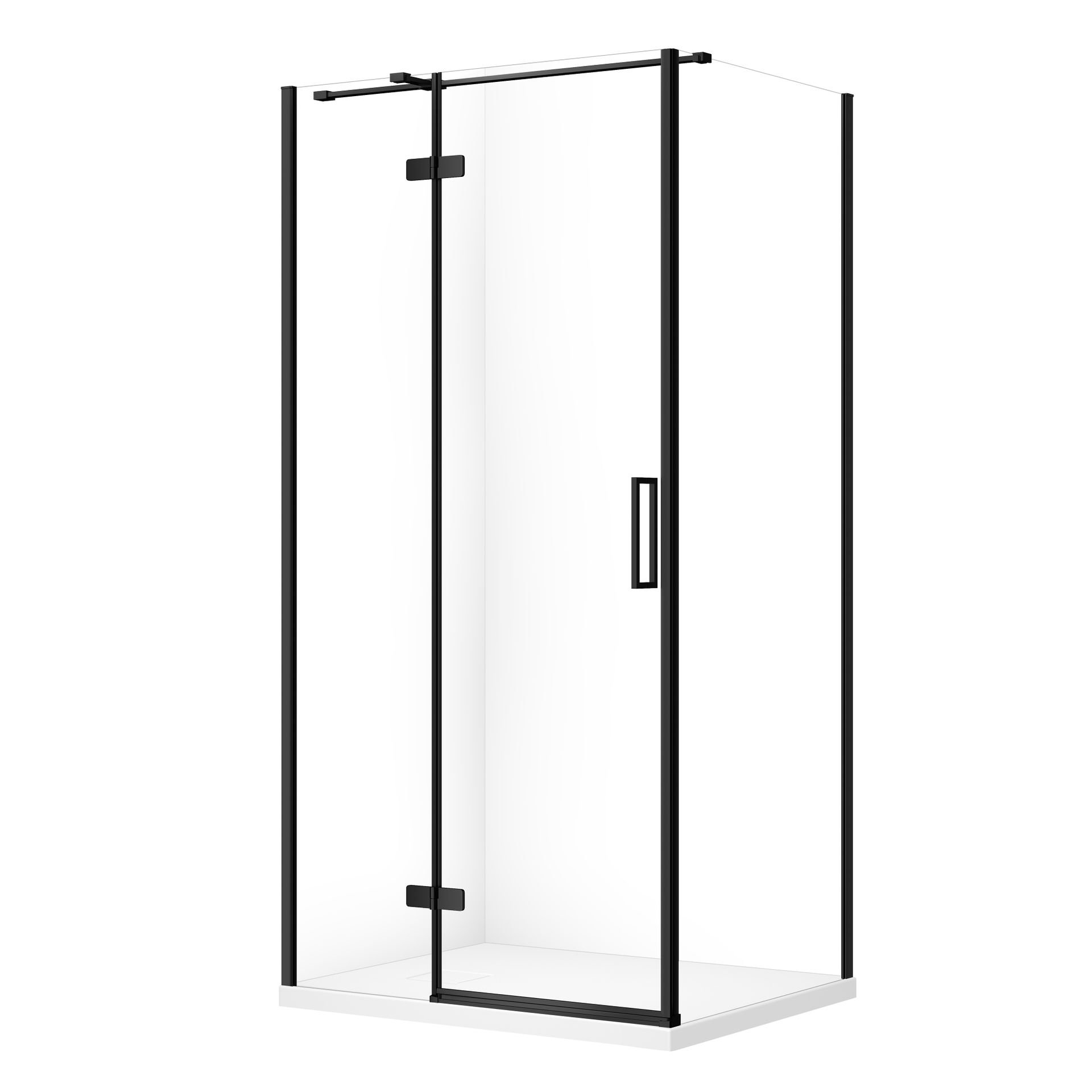 Kabina prysznicowa Cersanit Jota 100x80x195 prostokątna czarny transparentne z brodzikiem tako slim biały mat S601-393