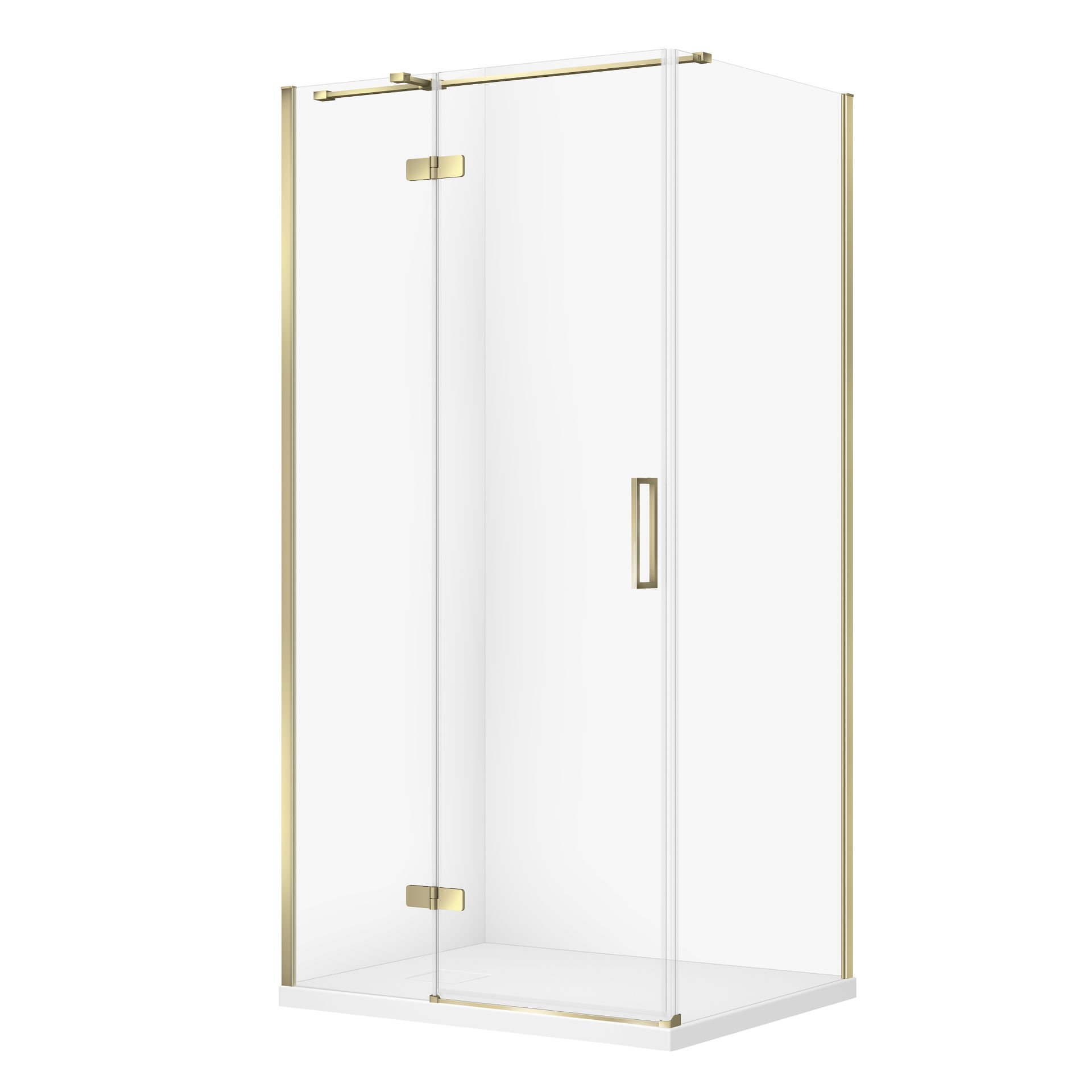 Kabina prysznicowa Cersanit Jota 100x80x195 prostokątna złoty transparentne z brodzikiem tako slim 4cm biały S601-383