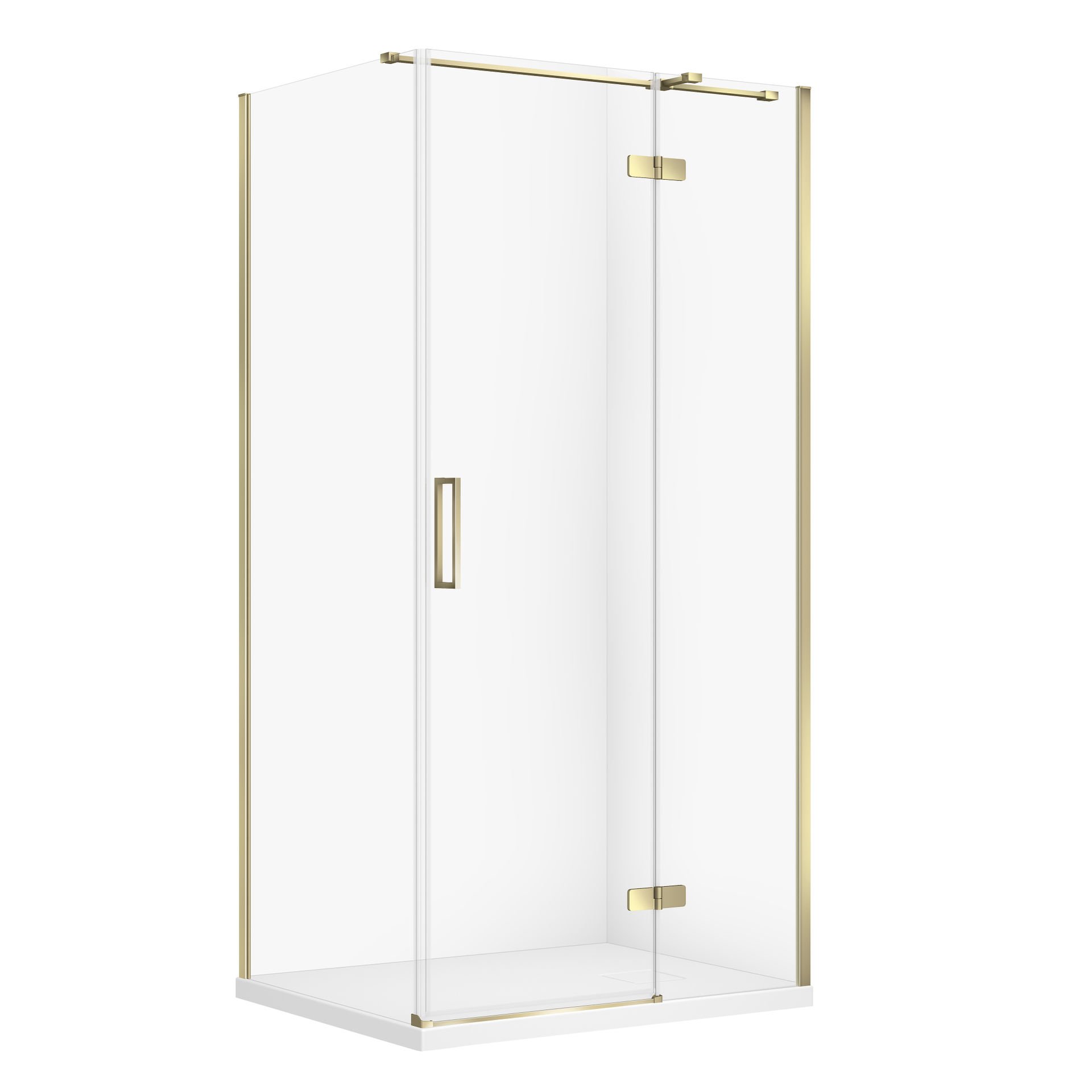 Kabina prysznicowa Cersanit Jota 100x80x195 prostokątna złoty transparentne z brodzikiem tako slim biały mat S601-384