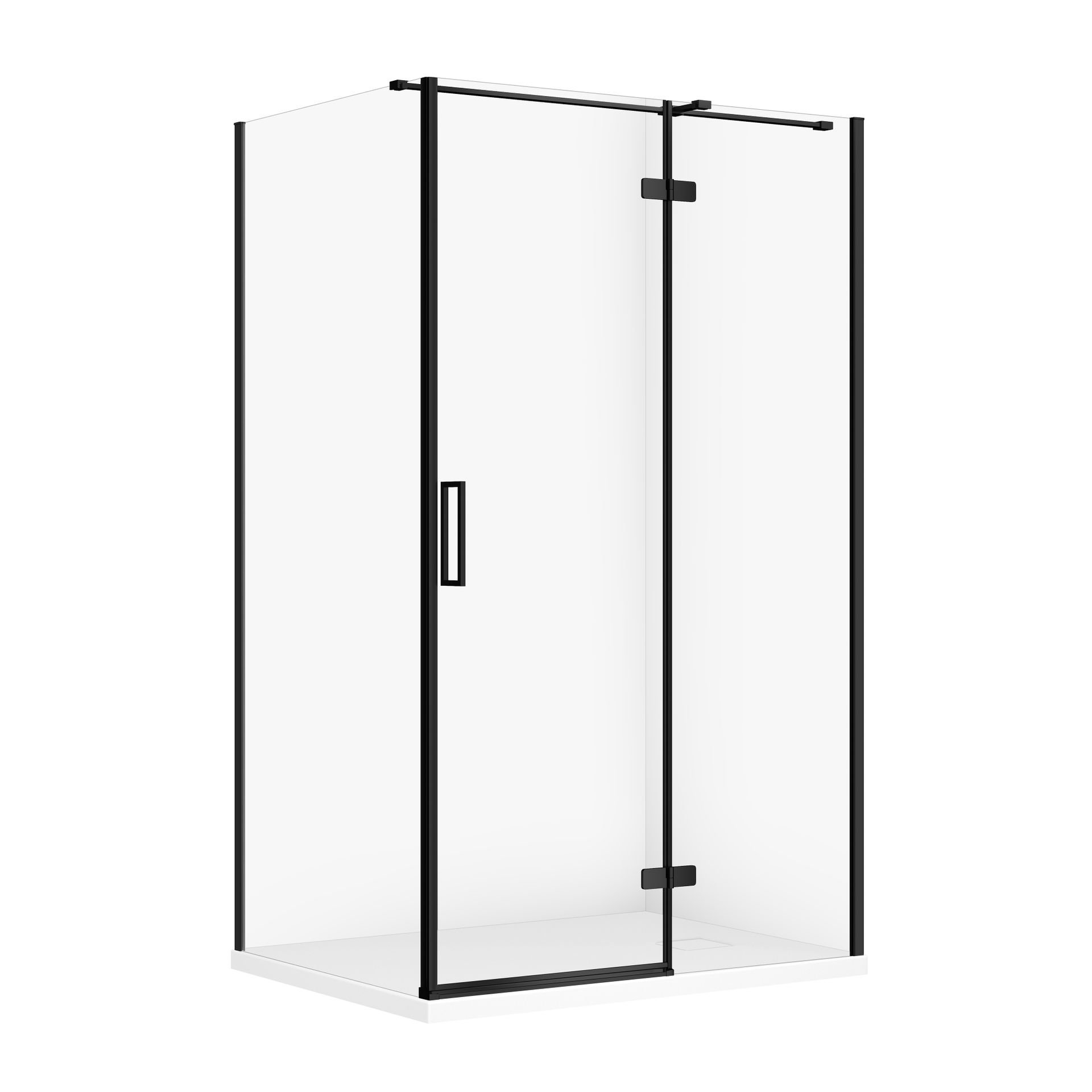 Kabina prysznicowa Cersanit Jota 120x90x195 prostokątna czarny transparentne z brodzikiem tako slim 4cm biały S601-398