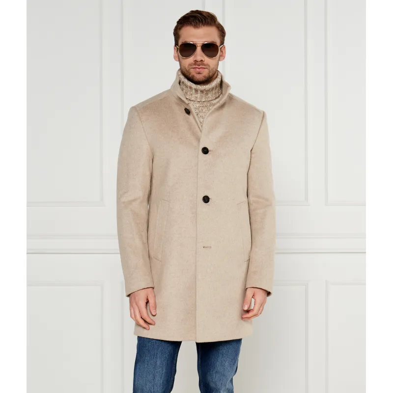 Joop! Wełniany płaszcz 17 JC-21Maron z dodatkiem kaszmiru