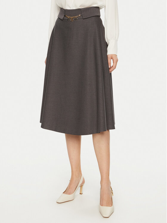 Rinascimento Spódnica midi CFC0121918003 Szary Regular Fit