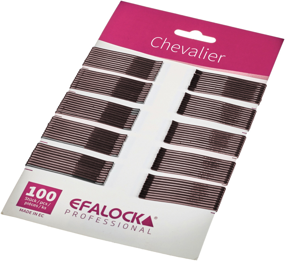 Efalock Chevalier, wsuwki do włosów, 7cm, 100szt., brązowy