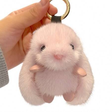 ECARLA brelok do kluczy puchaty Króliczek Różowy BRL340R
