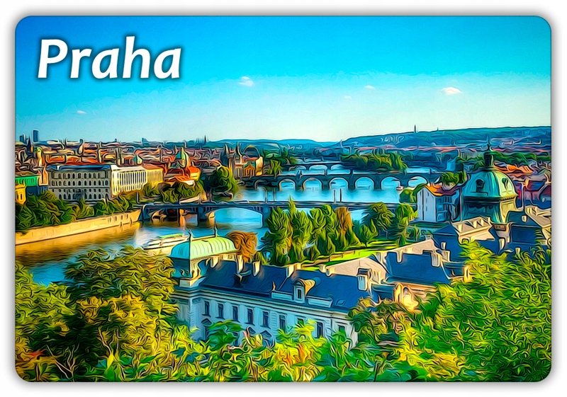 PRAGA - Krajobraz - Mosty - Most Karola - Wełtawa - Magnes na lodówkę