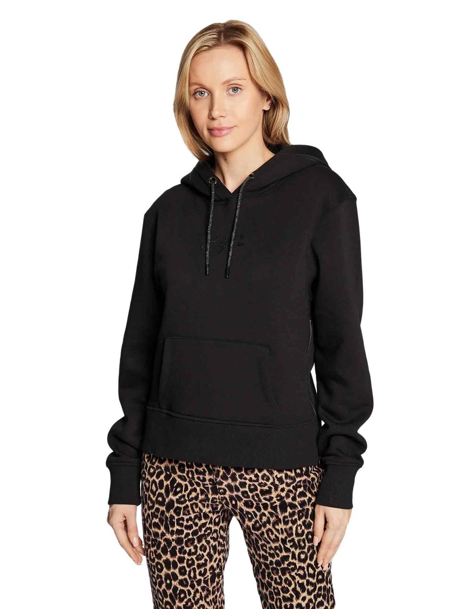 Guess Ocieplana Bluza Damska Z Kapturem Hanne Sweatshirt Czarna W2Bq13K9Z21 Jblk L