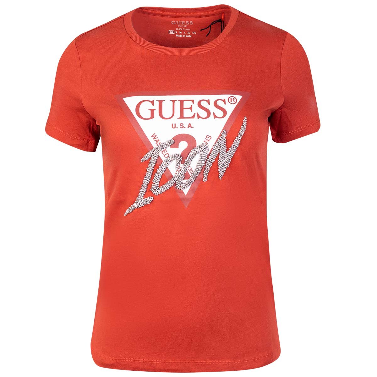 Guess Koszulka Damska T-Shirt Ss Cn Icon Tee Red W2Yi26I3Z11 A50G Xs