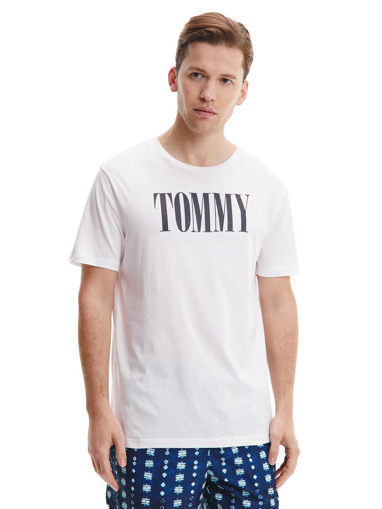 Tommy Hilfiger Koszulka Męska T-Shirt Crew Neck Tee White Um0Um02534 Ybr L