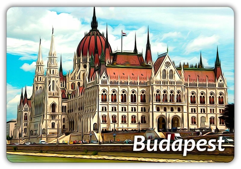 BUDAPESZT - Parlament - Gmach - Dunaj - Budapest - Magnes na lodówkę