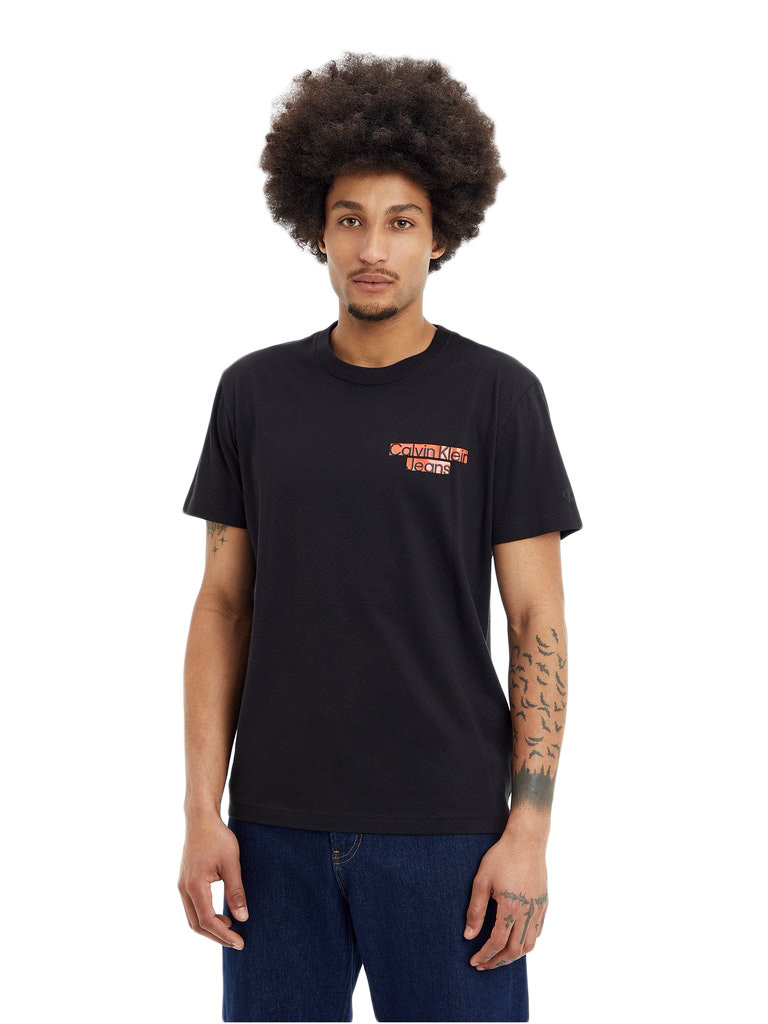 Calvin Klein Koszulka Męska T-Shirt Seasonal Blocked Logo Black J30J321772 Beh M