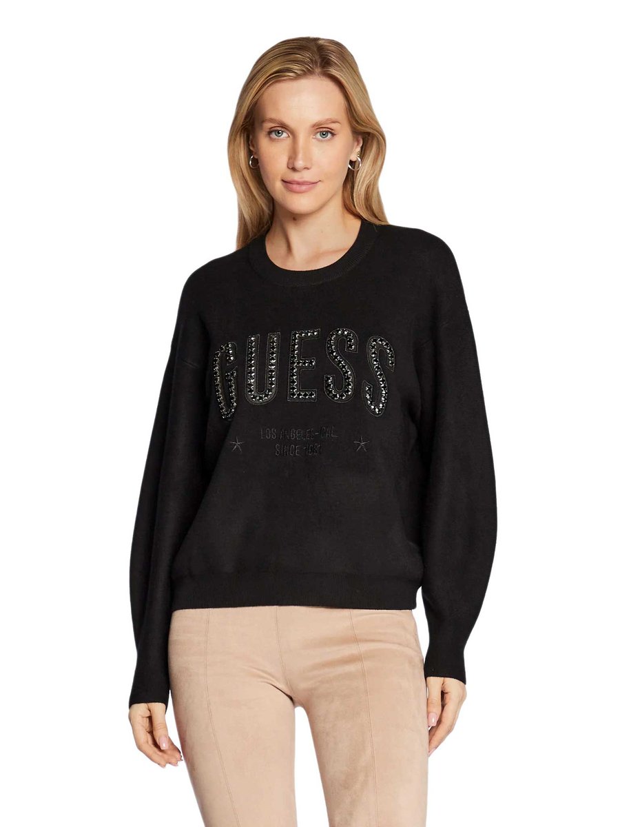 Guess Damski Sweter Estelle Rn Ls Swtr Czarny W2Br47Z26I0 Jblk Xs