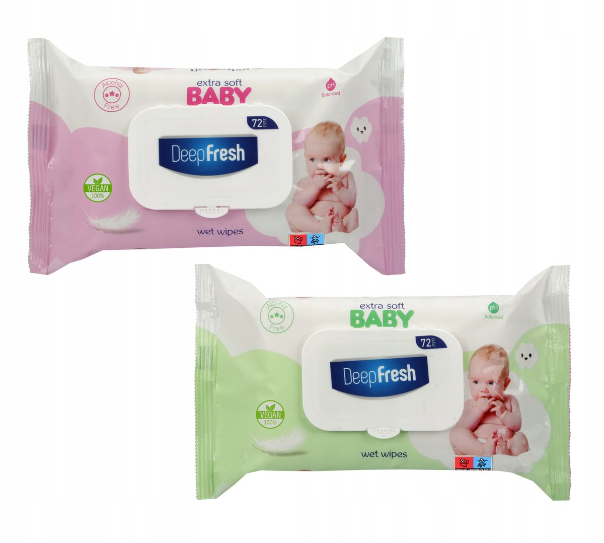 CHUSTECZKI NAWILŻANE DLA DZIECI I NIEMOWLĄT EXTRA SOFT zestaw 72szt FLIPTOP
