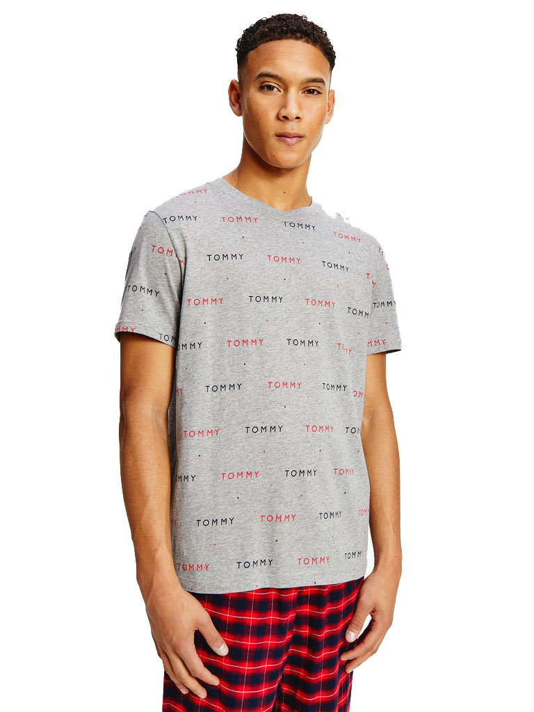 Tommy Hilfiger Koszulka Męska T-Shirt Cn Ss Tee Print Gray Um0Um02132 0Im M