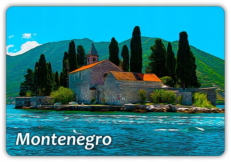 CZARNOGÓRA - Wyspa - Jezioro - Magnes na lodówkę