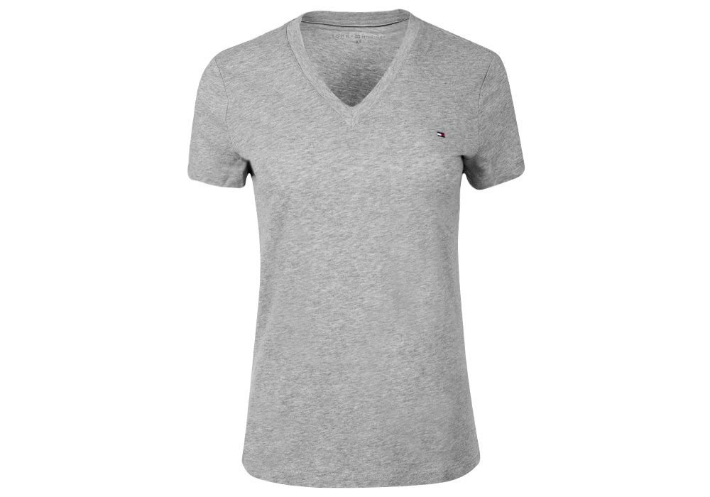 Tommy Hilfiger Koszulka T-Shirt Heritage V-Neck Tee Grey Ww0Ww24969 039 - Rozmiar: Xxs