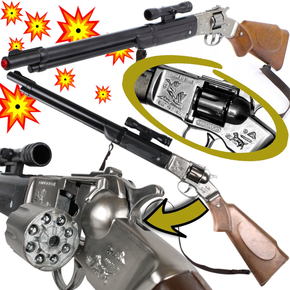 GONHER Metalowa Strzelba Hukowa Na Kapiszony Kowbojska 8 - Strzałowa