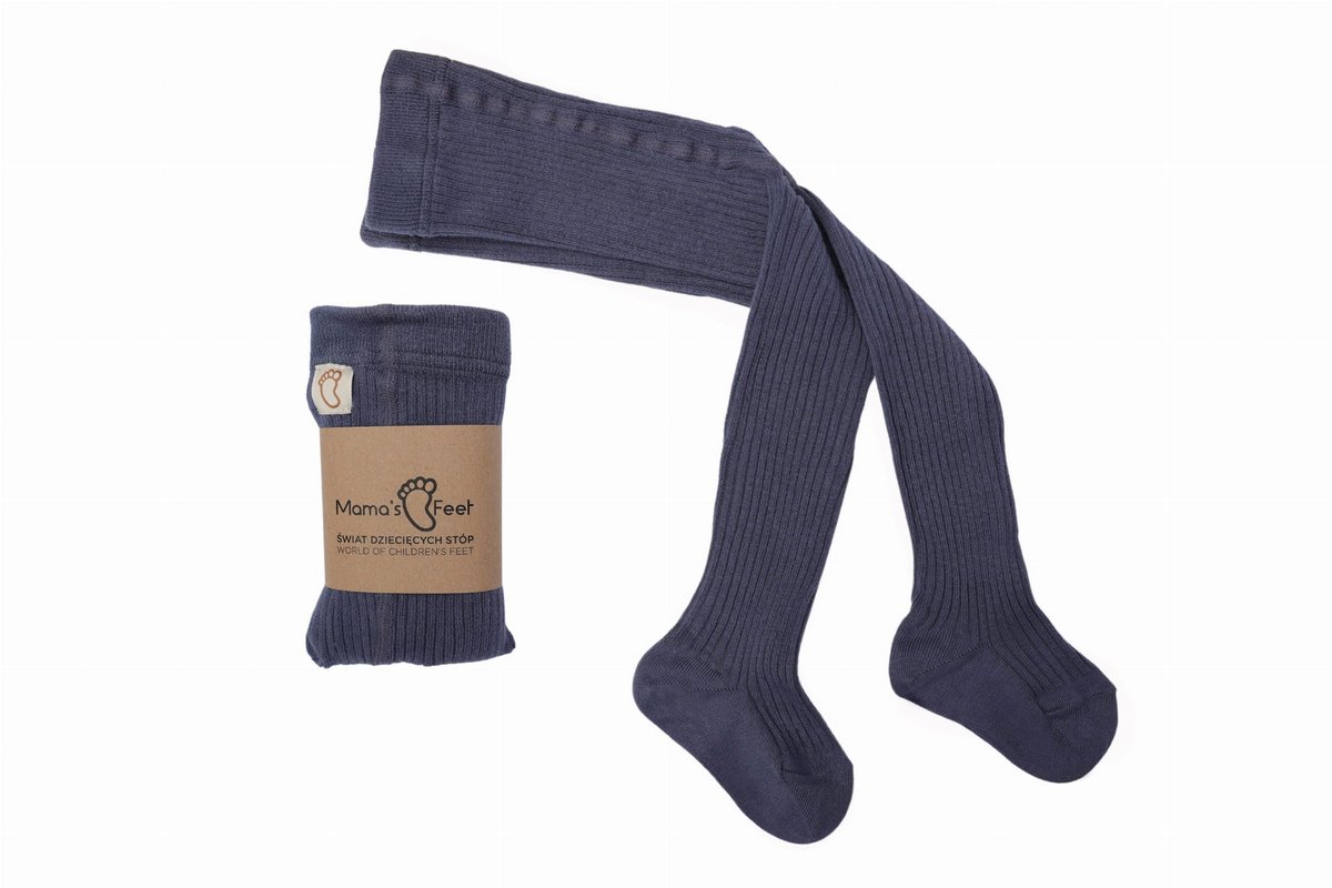 Mama's Feet Prążkowane Rajstopy Dziecięce Cool Kids Jeansowe 5-6 lat