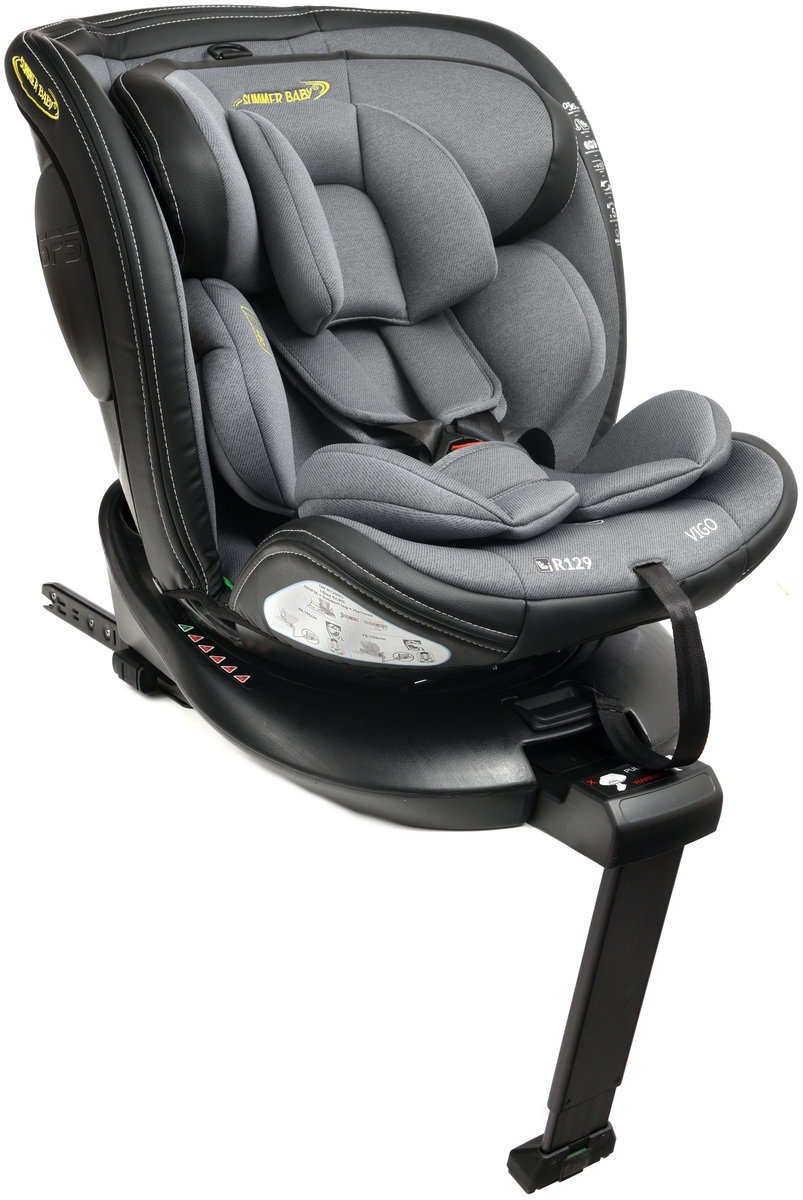 FOTELIK SAMOCHODOWY VIGO 40-150cm ISOFIX i-SIZE OBROTOWY 360° RWF Z NOGĄ SZARY