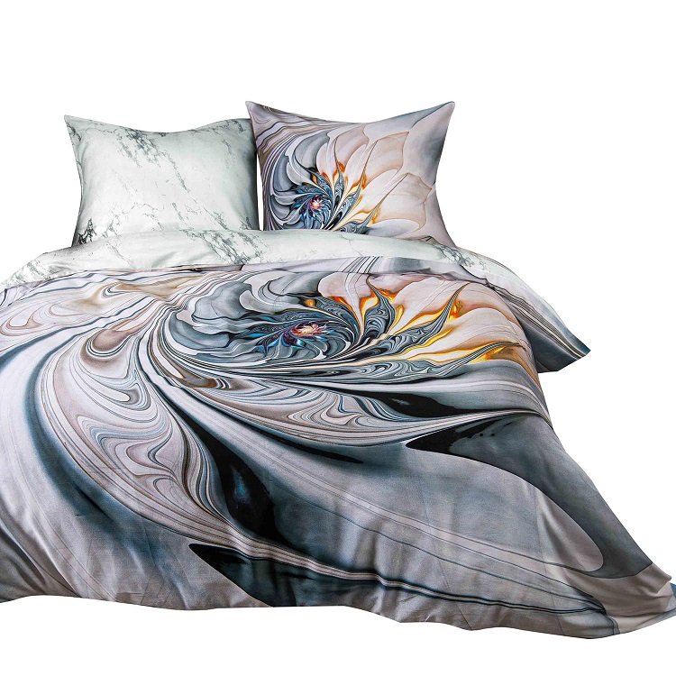 Pościel satynowa 200x220 22402 szara fantazja
