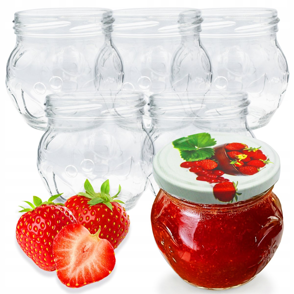 SŁOIK Z ZAKRĘTKĄ SŁOICZEK NA PRZETWORY DŻEM POWIDŁA MIÓD 215ml