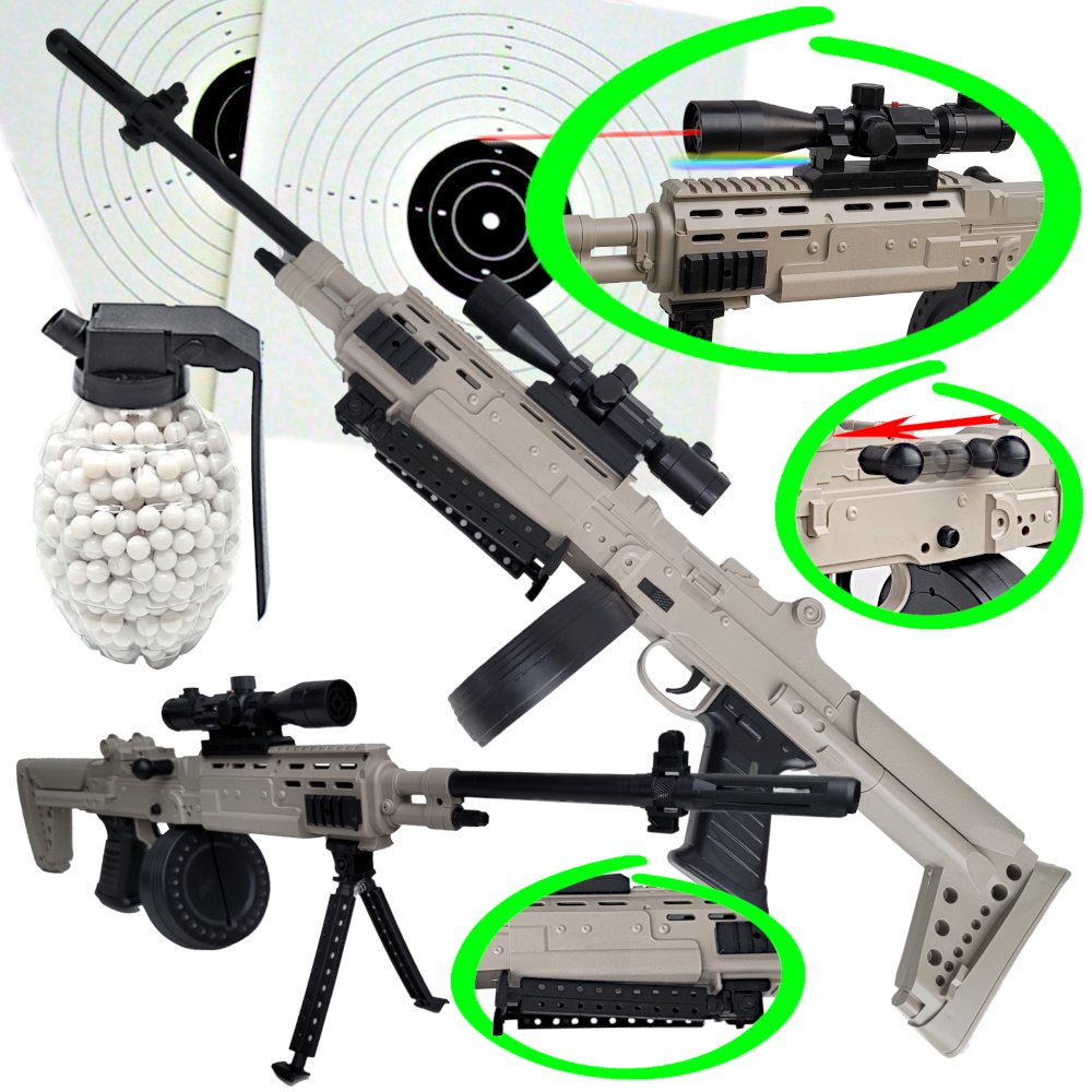 Karabin Maszynowy AK-12 Na Kulki 6mm Air Soft Gun+Kulki Granat