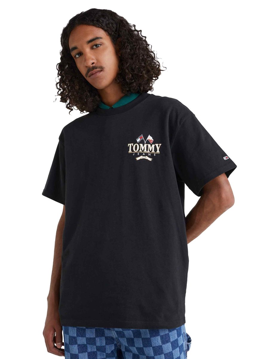 Tommy Hilfiger Koszulka Męska T-Shirt Tjm Rlxd Modern Prep Back Logo Black Dm0Dm14997 Bds M