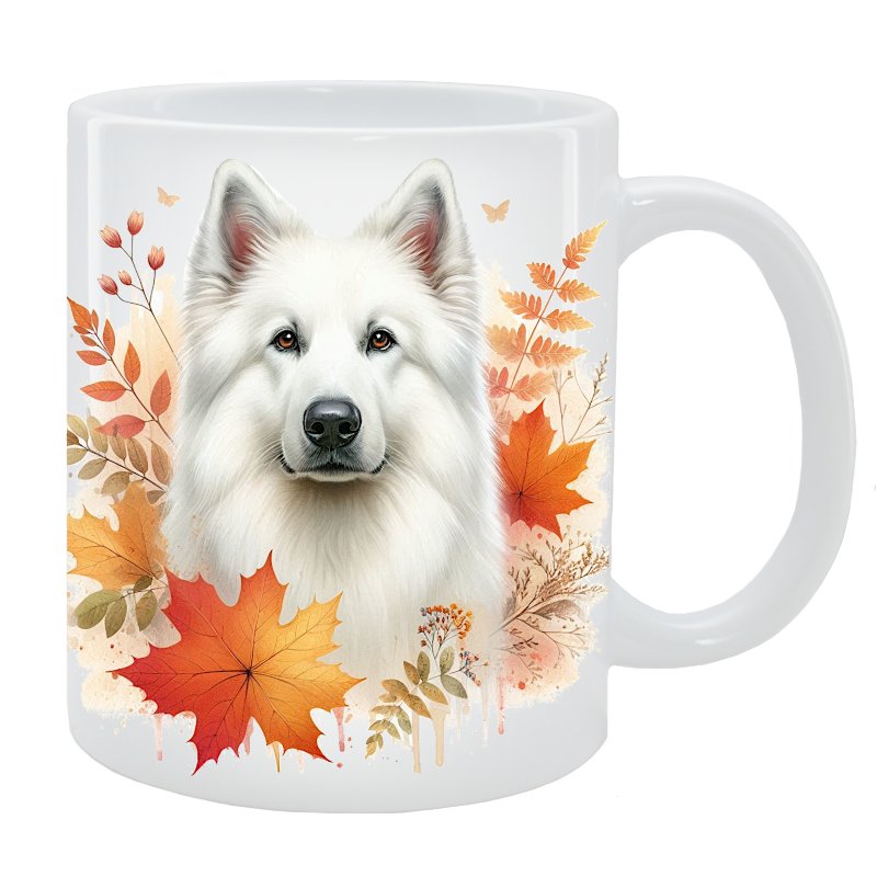 Kubek z psem Biały Owczarek Szwajcarski - Kolekcja Jesienna