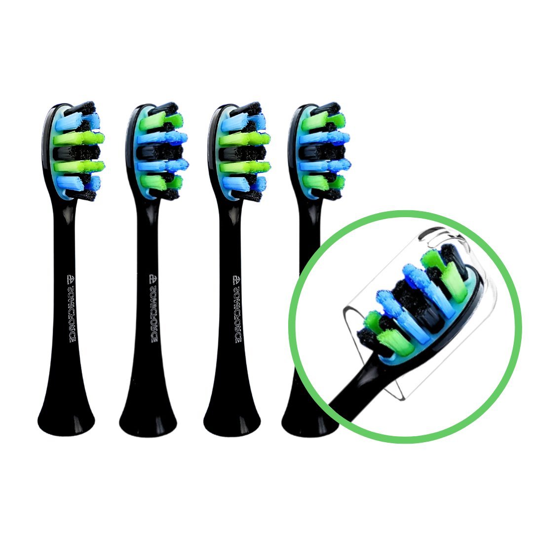 4x końcówki do Smilesonic UP GO EX zamiennik czarne główki włókna premium