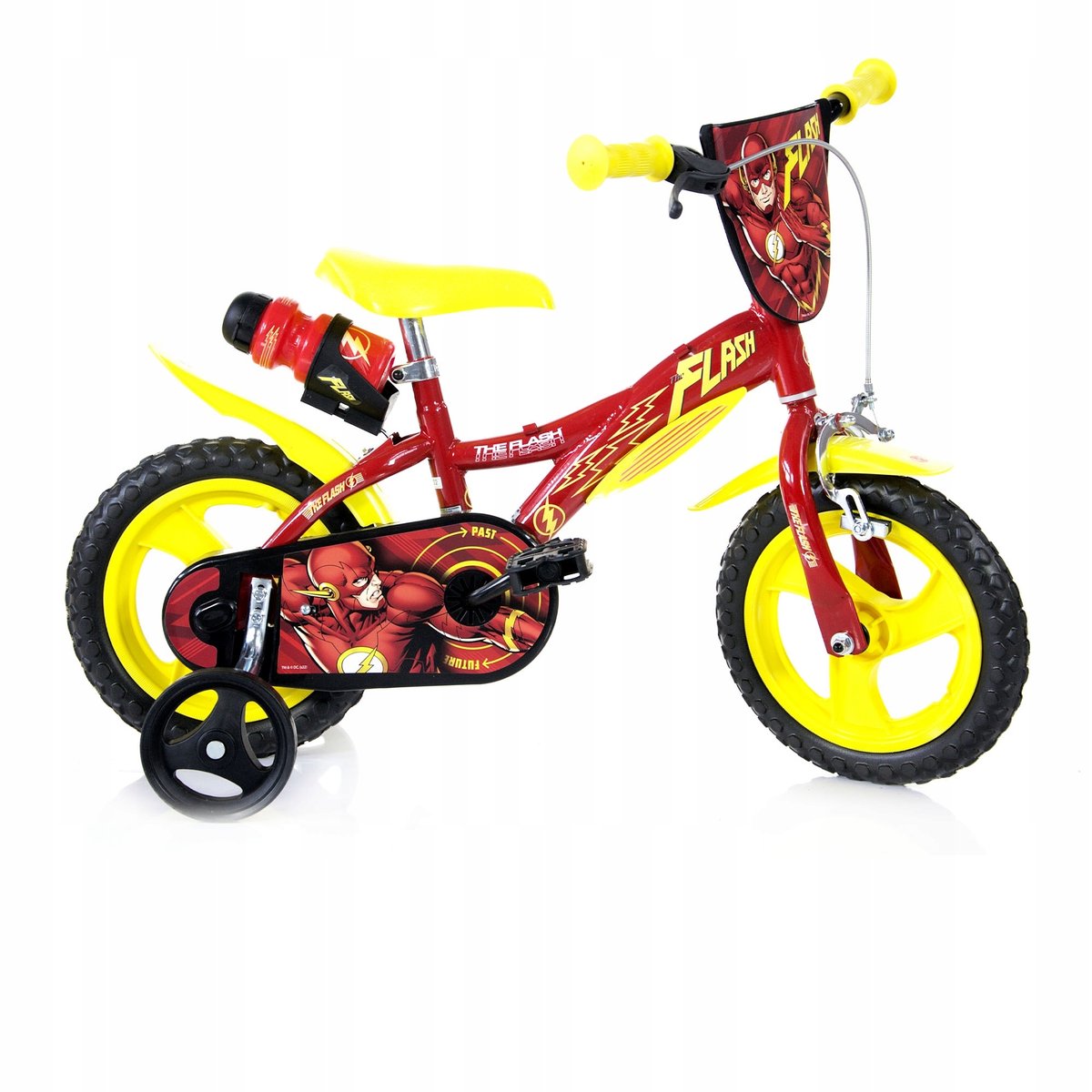 Rower dziecięcy DINO FLASH, 12 cali [Czerwony, Rama dziecięca]