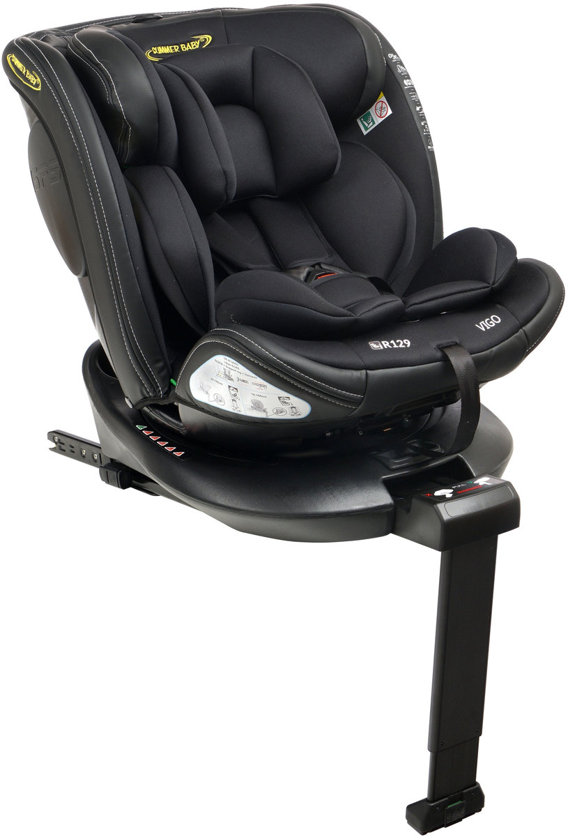 FOTELIK SAMOCHODOWY VIGO 40-150cm ISOFIX i-SIZE OBROTOWY 360° RWF Z NOGĄ CZARNY