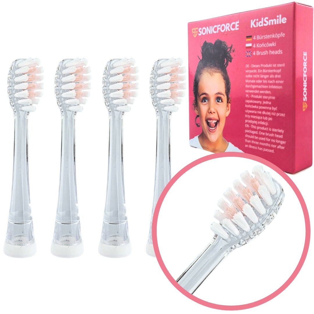 Końcówki do Neno Denti - 4 sztuki dla dzieci 1-6 lat, miękkie włosie