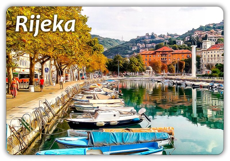 CHORWACJA - Rijeka - Krajobraz - Łodzie - Magnes na lodówkę